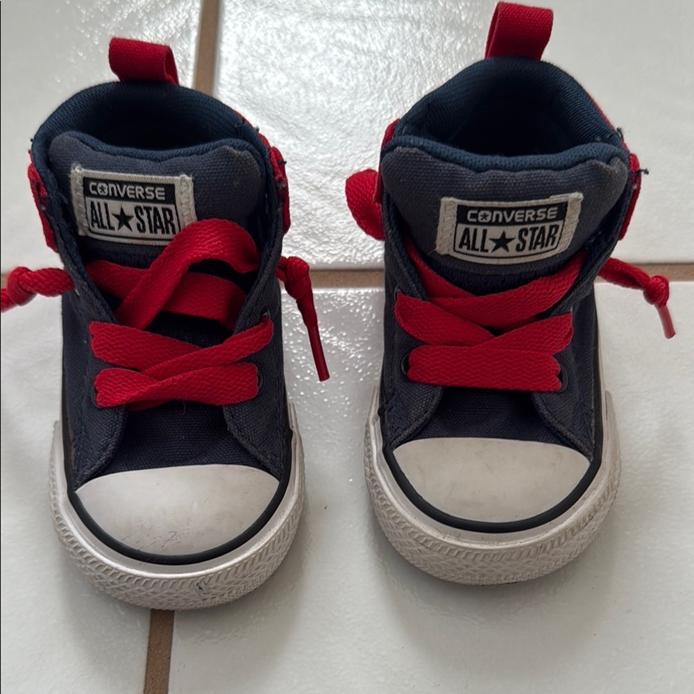 Converse Blue and Red Sneakers Classic Canvas Design high top size baby 5